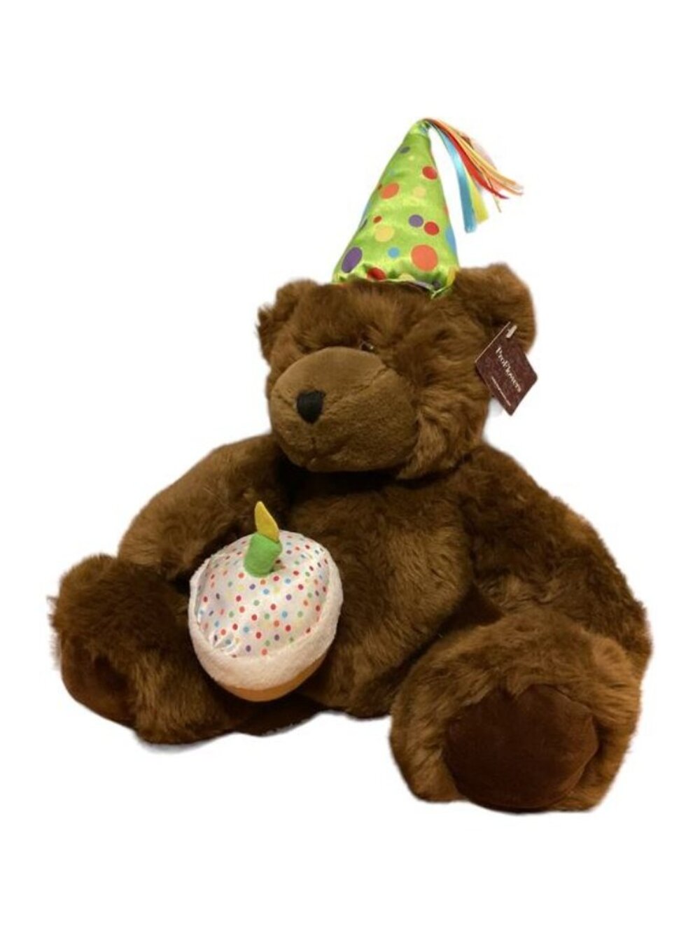 Proflowers Birthday Party Bear Plush 14" Teddy Hat Cupcake Stuffed Animal